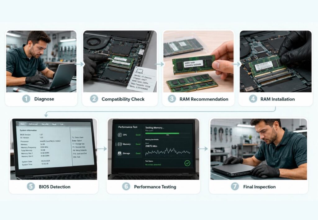 Our Laptop RAM Upgrade Process